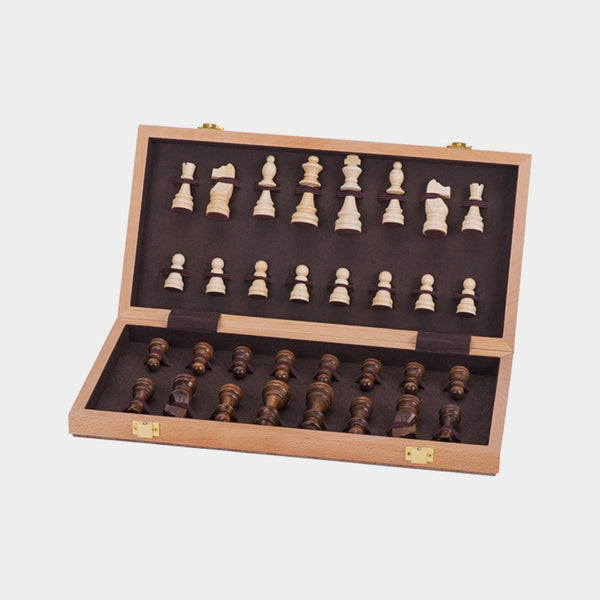 Wooden Chess Set with Case