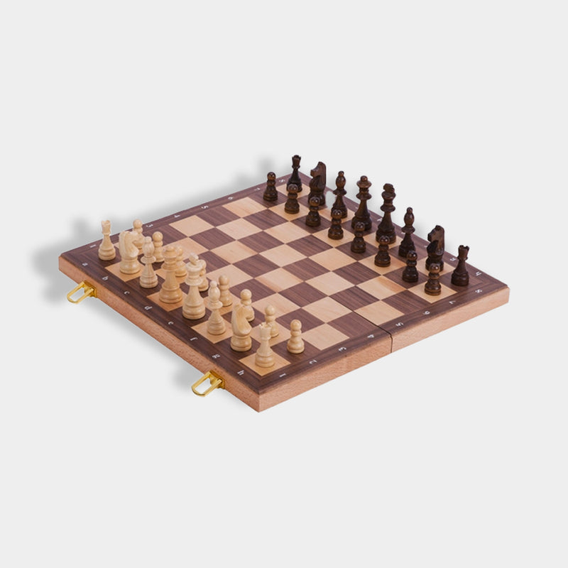 Wooden Chess Set with Case