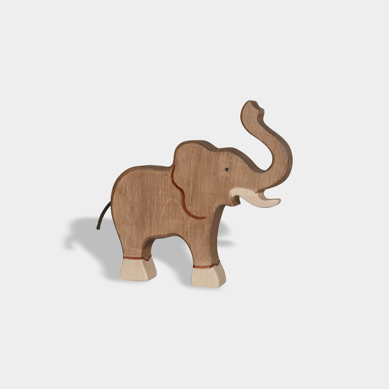 Elephant with Raised Trunk | Holztiger Wooden Animals
